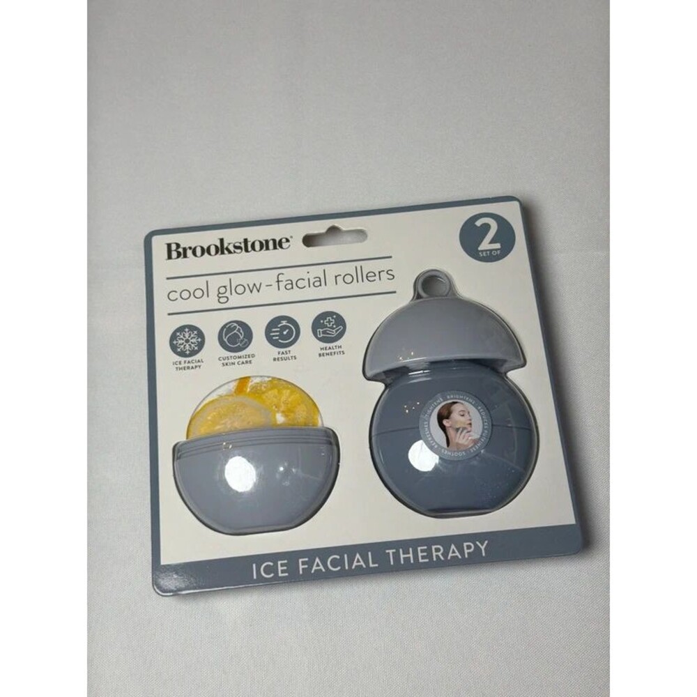Brookstone Cool Glow Facial Rollers Set of 2 Ice Facial Therapy